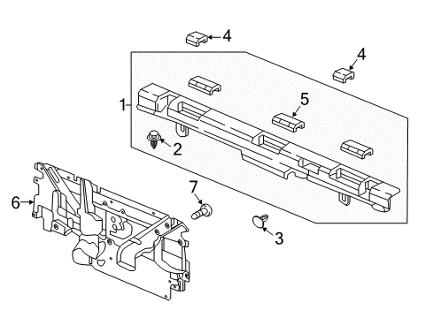 2021 Honda Ridgeline Interior Trim - Rear Body Cap, RR. Panel *YR507L* (SHADOW BEIGE) Diagram for 84641-SJC-A01ZH