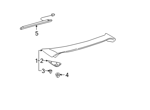 2006 Toyota Camry Rear Spoiler Spoiler Assembly Protector Diagram for 76781-AA010