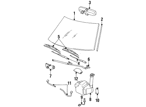 1993 Dodge Stealth Wiper & Washer Components Arm WIPER-Windshield WIPER Diagram for MB622951