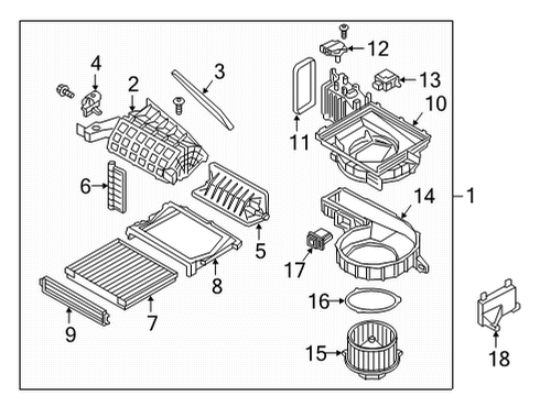 2021 Genesis G90 A/C & Heater Control Units Case-Intake, RH Diagram for 97121D2000