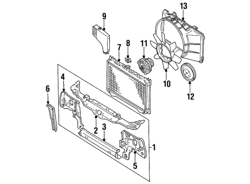 1986 Nissan 200SX Radiator & Components, Radiator Support, Cooling Fan Fan-Cooling Diagram for 21060-V5400