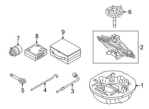 2011 Kia Optima Jack & Components Case-Tool Diagram for 091492T500