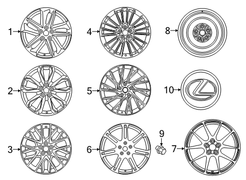 2020 Lexus RC F Wheels, Covers & Trim Wheel, Disc Diagram for 42611-24A01