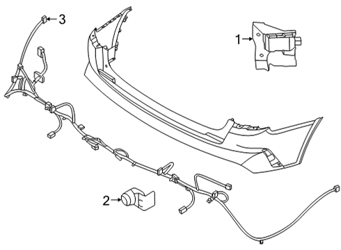 2021 Kia Sorento Electrical Components - Rear Bumper Wiring Harness-Rr Bu Diagram for 91880P2080