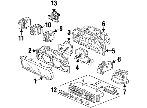 1997 Honda Prelude Cruise Control System Switch Assembly, Hazard Diagram for 35510-S30-003