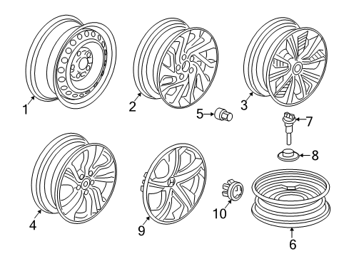 2017 Honda Civic Wheels, Covers & Trim Disk, Aluminum Wheel (16X7J) (Asahi) Diagram for 42700-TGG-A81