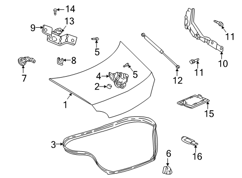 1998 Dodge Intrepid Trunk Lid WEATHERSTRIP-DECKLID Diagram for 4575465AC