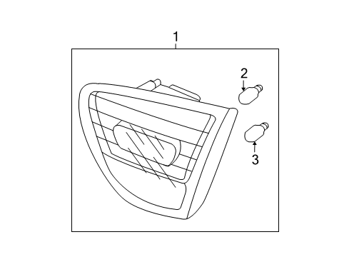 2007 Hyundai Elantra Tail Lamps Lamp Assembly-Rear Combination Inside, RH Diagram for 92404-2H000