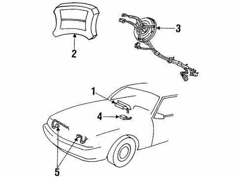 1997 Ford Mustang Air Bag Components Front Sensor Diagram for F5ZZ-14B004-A