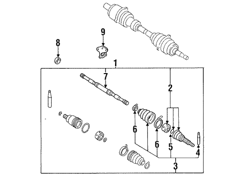 1990 Nissan Axxess Front Axle Shafts & Joints Shaft Sub Assy-Front Drive Diagram for 39204-30R00