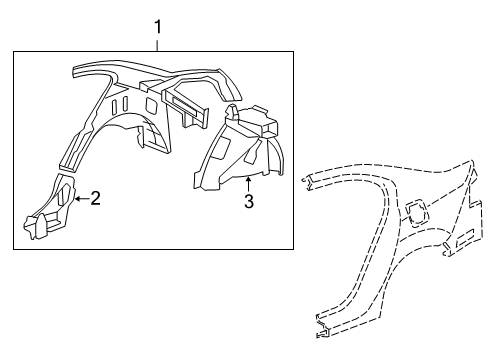 2010 Acura TSX Inner Structure - Quarter Panel Panel, Left Rear Inside Diagram for 64700-TL2-325ZZ