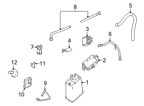 2008 Cadillac XLR Emission Components Tube Asm-Evap Emission Canister Purge Diagram for 12607590