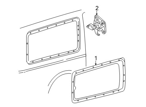 2001 Ford Excursion Quarter Window Actuator Diagram for YC3Z-7830479-AA