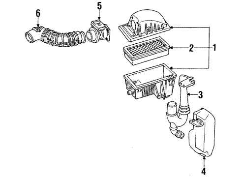 1996 Mercury Tracer Filters Air Outlet Duct Diagram for F4CZ9B659B