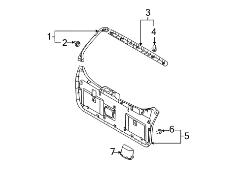 2007 Hyundai Tucson Interior Trim - Lift Gate Panel Assembly-Tail Gate Trim Diagram for 81750-2E000-J9