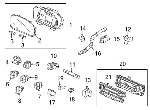 2019 Honda Ridgeline Switches Switch Assembly, Door Diagram for 35400-T0A-003