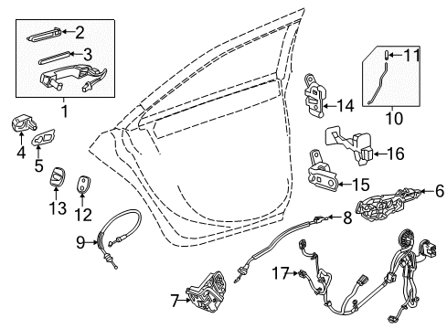 2017 Cadillac ATS Rear Door Window Motor Diagram for 22871012