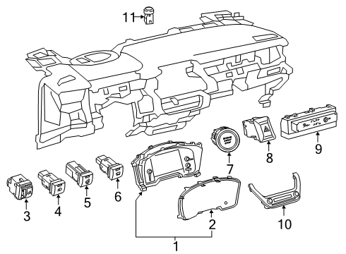 2020 Toyota Corolla A/C & Heater Control Units Dash Control Unit Diagram for 55900-12A80-B0