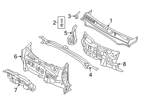 2022 Kia Forte Cowl PAD ASSY-ISOLATION D Diagram for 84120M7600