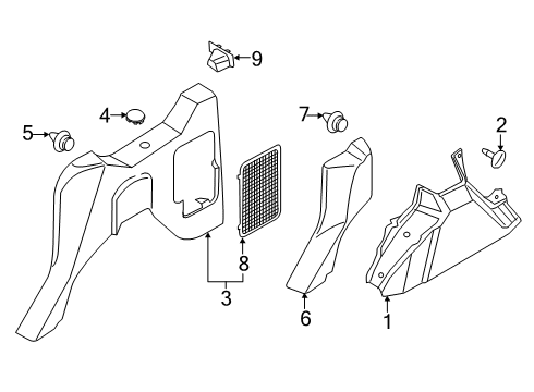 2021 Ford Transit Connect Interior Trim - Side Panel Insulator Diagram for GT1Z-1727786-C