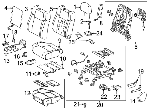 2019 Toyota Tundra Passenger Seat Components Seat Cushion Pad Diagram for 71511-0C350