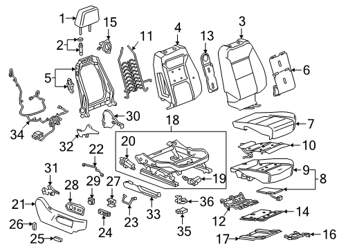 2020 Chevrolet Silverado 1500 Power Seats Adjuster Diagram for 13513021