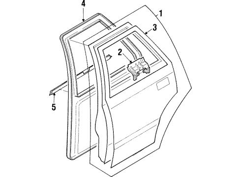 1996 Isuzu Rodeo Rear Door Reinforcement, R. RR. Door Diagram for 8-94331-251-1