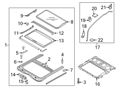 2021 Kia Niro Sunroof Plug-Drain Diagram for 1731316000