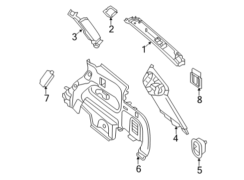 2019 Nissan Pathfinder Interior Trim - Quarter Panels GARNISH-Back Pillar, LH Diagram for 76937-3KA2B