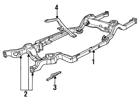 1992 Oldsmobile Custom Cruiser Frame & Components Support Asm-Trans. Diagram for 10178601