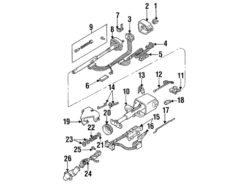 1994 Buick Regal Steering Column, Steering Wheel Column Asm-Steering Diagram for 26026166