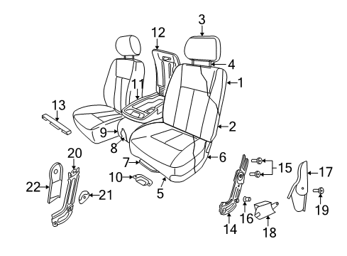 2011 Ram Dakota Front Seat Components Front Seat Cushion Diagram for 1TR841D5AA