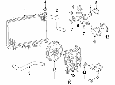 2009 Kia Optima Cooling System, Radiator, Water Pump, Cooling Fan Fan SHROUD Diagram for 253502G200