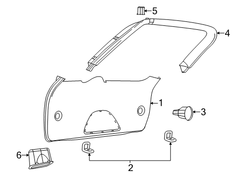 2015 Jeep Grand Cherokee Interior Trim - Lift Gate Panel-LIFTGATE Diagram for 1XW82HL1AB