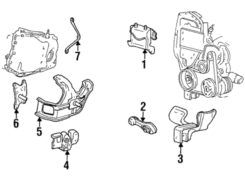 1995 Buick Skylark Engine & Trans Mounting Support Asm-Trans Diagram for 22636708