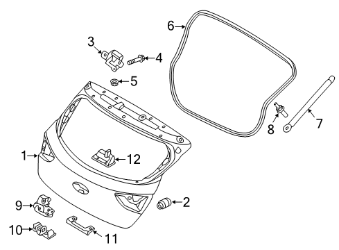 2015 Hyundai Elantra GT Gate & Hardware Plate-Tail Gate, Lower Diagram for 81757-A5000