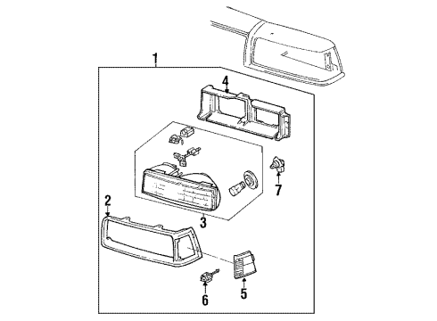 1988 Buick Skylark Headlamps Slide Screw Asm (RH) Diagram for 16511658