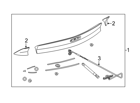 2014 Chevrolet Camaro Rear Spoiler High Mount Lamp Diagram for 23172447