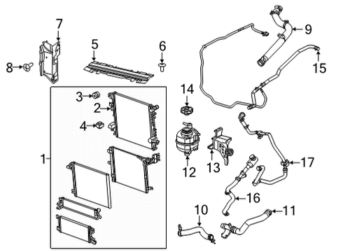 2021 Jeep Wrangler Radiator & Components Tube-Water Outlet Diagram for 68490192AA