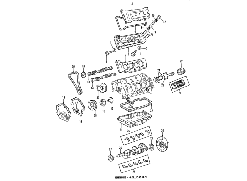 1995 Oldsmobile Aurora Engine Parts, Mounts, Cylinder Head & Valves, Camshaft & Timing, Oil Pan, Oil Pump, Crankshaft & Bearings, Pistons, Rings & Bearings Cover Gasket Diagram for 3536903