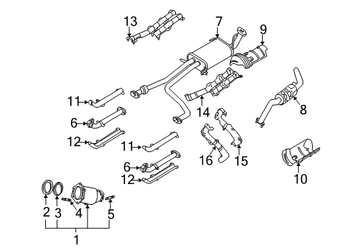 1997 Infiniti QX4 Exhaust Components SHELTR-Converter Lower Diagram for 20853-0W012