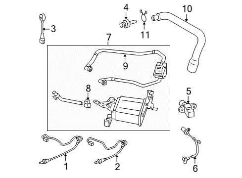 2005 Toyota Corolla Emission Components PCV Hose Clip Diagram for 90466-24001