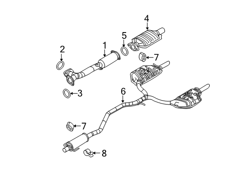 2007 Mercury Milan Exhaust Components Catalytic Converter Diagram for 7E5Z-5E212-CC