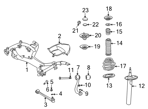 1998 BMW 540i Front Suspension Components, Lower Control Arm, Ride Control, Stabilizer Bar Front Spring Strut Diagram for 31311096859