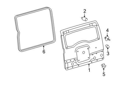 2007 Toyota FJ Cruiser Back Door - Door & Components Door Weatherstrip Diagram for 67881-35051