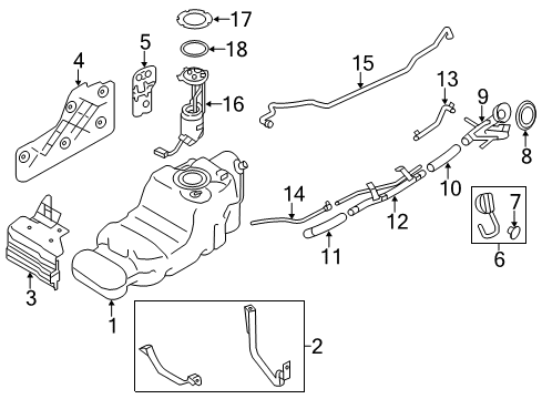 2011 Infiniti QX56 Fuel Supply Tube Assy-Filler Diagram for 17221-1LA2A