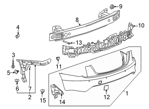 2021 Cadillac CT4 Bumper & Components - Rear Tow Eye Cap Diagram for 84649634