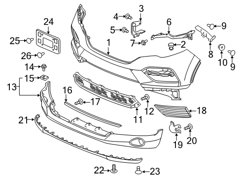 2017 Honda Pilot Front Bumper Garnish, L. FR. Bumper (A) Diagram for 71107-TG7-A10