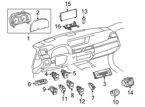 2016 Lexus IS300 Cluster & Switches, Instrument Panel Meter Assy, Combination Diagram for 83800-53G12