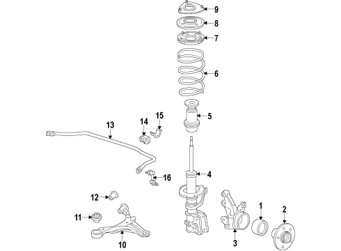 2005 Honda CR-V Front Suspension Components, Lower Control Arm, Stabilizer Bar Arm, Right Front (Lower) Diagram for 51350-S9A-A11